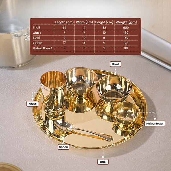 Brass Plain Thali set