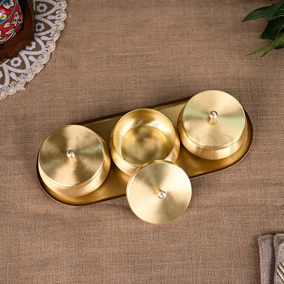 Brass Nut Bowl Set