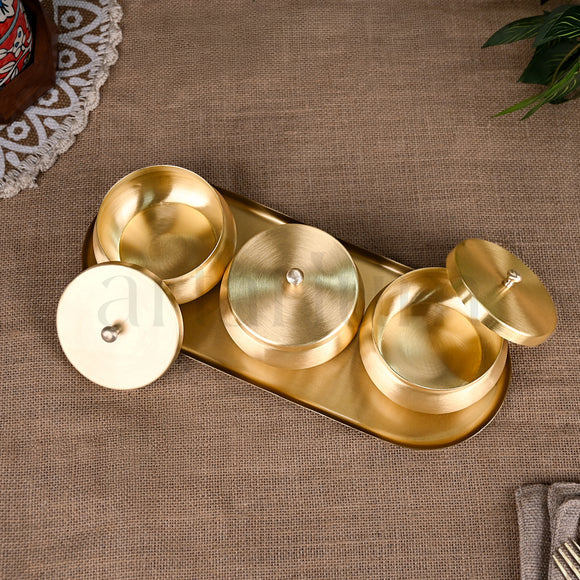 Brass Nut Bowl Set