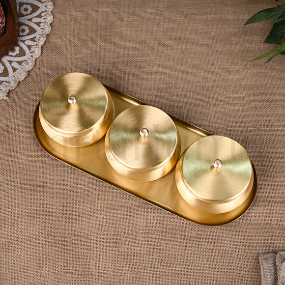 Brass Nut Bowl Set