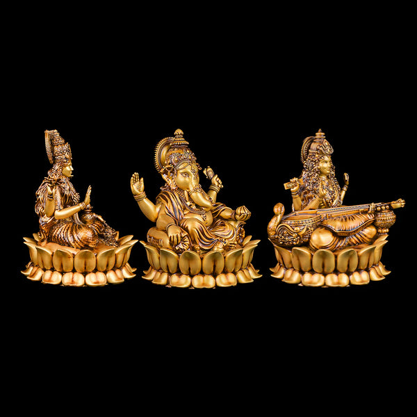 Mahalakshmi Ganapati Saraswati Murti (lotus)