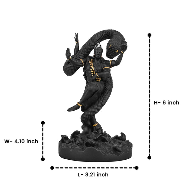Mystical Shiva Black (6 Inch) With Golden Ornaments