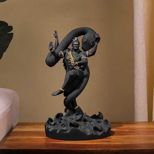Mystical Shiva Black (6 Inch) With Golden Ornaments