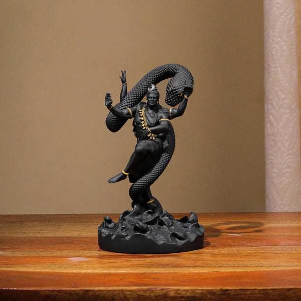 Mystical Shiva Black (6 Inch) With Golden Ornaments